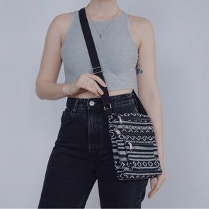 2 FOR $15 Vintage 90's Knit Print shoulder purse bag